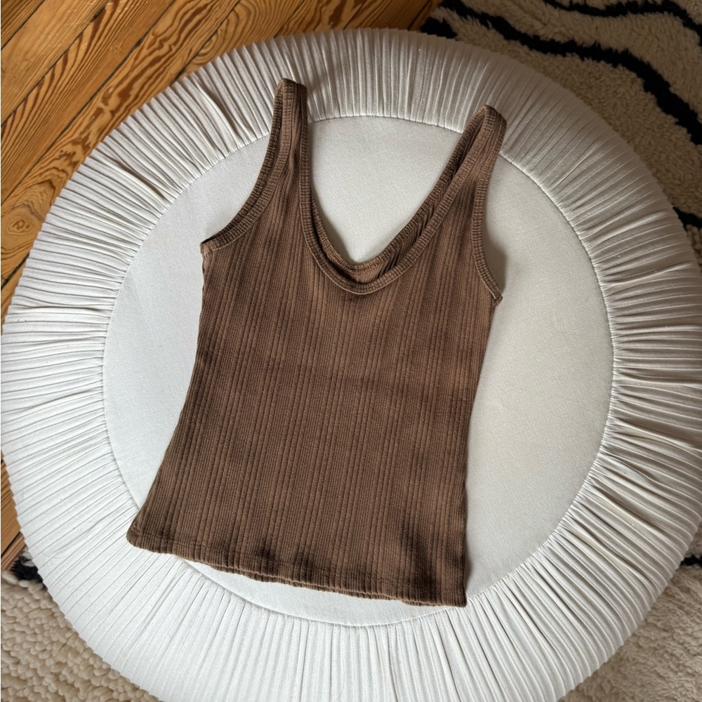 Reformation Brown Ribbed Tank Top - Picture 4 of 4